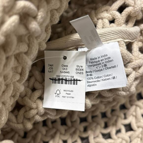 NWT J.Crew Cadiz Hand Knotted Rope Tote Bag In Natural Beige - Picture 6 of 8